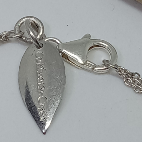 * Coldwater Creek NWT 925 sterling silver pebbled discs necklace 32" - Picture 4 of 5